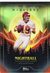 2024 Topps Midnight Joe Montana #NB20 Nightball Dusk /75 Football Card (ONLINE ORDER ONLY)