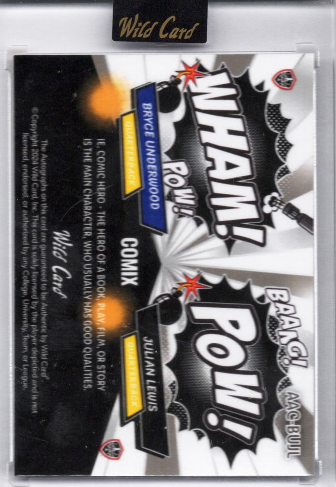 2024 Wild Card Comix Bryce Underwood/Julian Lewis #AACBUJL Cracked Ice Dual Auto 1/1 Rookie RC Football Card (ONLINE ORDER ONLY)