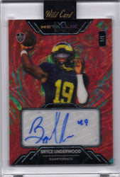 2025 Wild Card Metallix Bryce Underwood #WMMFABU Red Auto 1/1 Michigan Wolverines Rookie RC Football Card (ONLINE ORDER ONLY)