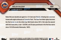 2025 Topps Now Nolan McLean #651 Orange Foil /25 New York Mets Rookie RC Baseball Card (ONLINE ORDER ONLY)