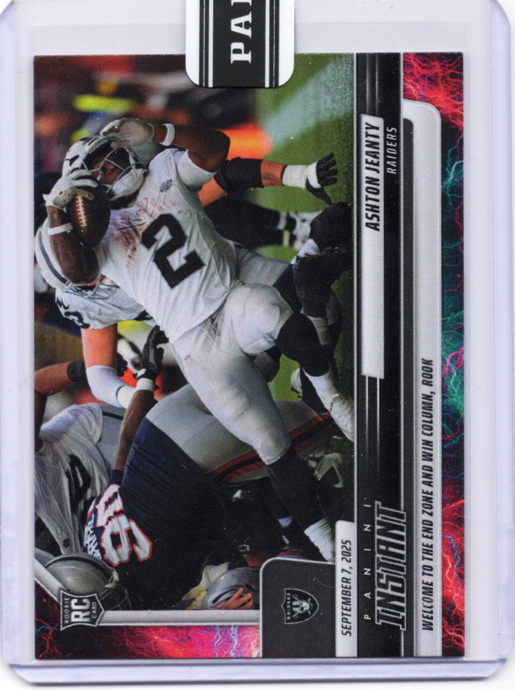 2025 Panini Instant NFL Ashton Jeanty #55 Lightning /5 Las Vegas Raiders Rookie RC Football Card (ONLINE ORDER ONLY)