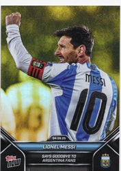 2025 Topps Now Lionel Messi #002 Gold /50 Argentina Soccer Card (ONLINE ORDER ONLY)