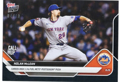 2025 Topps Now Nolan McLean #771 Black Foil /10 New York Mets Rookie RC Baseball Card (ONLINE ORDER ONLY)