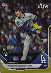 2025 Topps Now Roki Sasaki #823 Gold Foil /50 Los Angeles Dodgers Rookie RC Baseball Card (ONLINE ORDER ONLY)