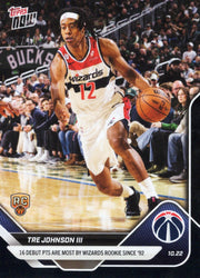2025 Topps Now Tre Johnson #14 Black Foil /10 Washington Wizards Rookie RC Basketball Card (ONLINE ORDER ONLY)