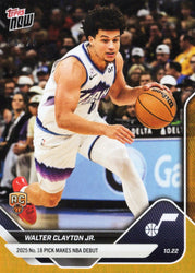 2025 Topps Now Walter Clayton Jr #16 Orange Foil /25 Utah Jazz Rookie RC Basketball Card (ONLINE ORDER ONLY)