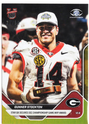 2025 Topps Bowman U Now Gunner Stockton #57 Gold Foil /50 Georgia Bulldogs Rookie RC Football Card (ONLINE ORDER ONLY)
