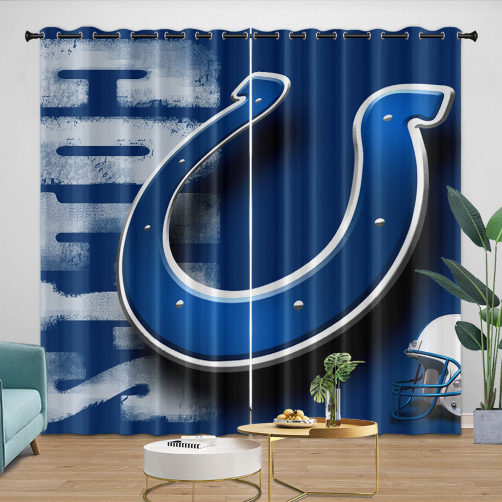Indianapolis Colts Curtains Blackout Window Drapes Room Decoration (Online Order Only)
