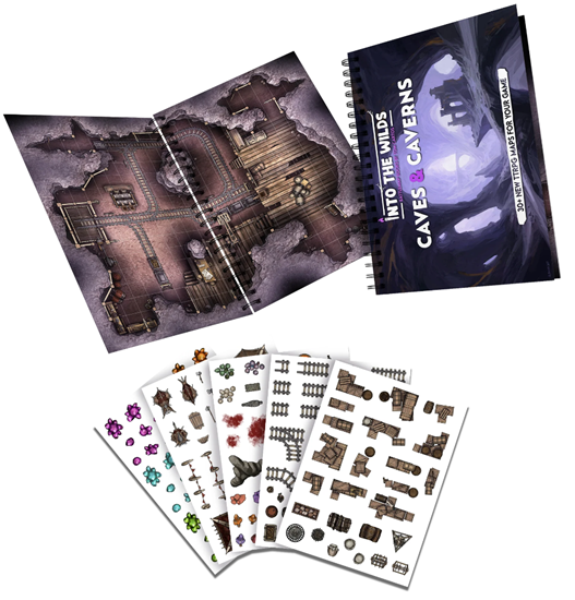 Into the Wilds Battlemap Books: Caves and Caverns (ONLINE ORDER ONLY)