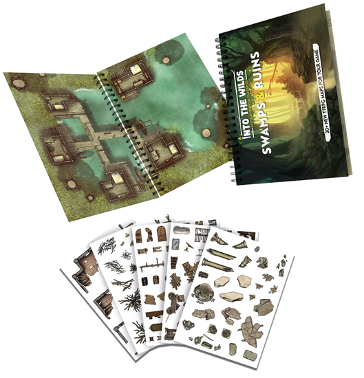 Into the Wilds Battlemap Books: Swamps & Ruins (ONLINE ORDER ONLY)