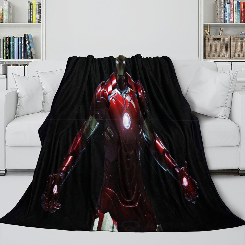 Iron Man Blanket Pattern Flannel Throw Kids Room Decoration (ONLINE ORDER ONLY)