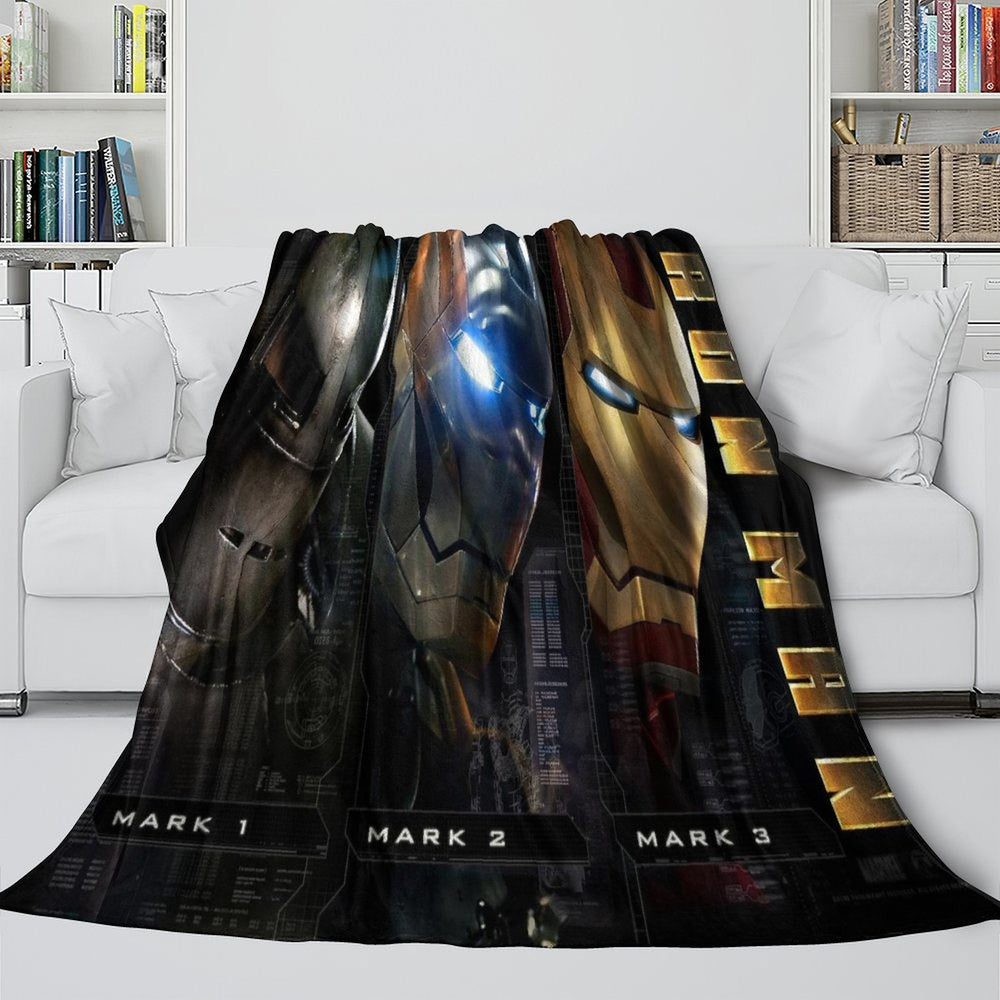 Iron Man Blanket Pattern Flannel Throw Kids Room Decoration (ONLINE ORDER ONLY)