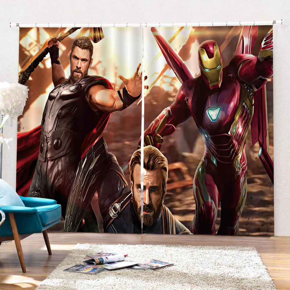 Iron Man Curtains Cosplay Blackout Window Drapes for Room Decoration (Online Order Only)