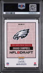 Graded 2025 Panini Instant Draft Night Beige Jihaad Campbell #NFLDN13 /25 Rookie RC Football Card PSA 9 Mint