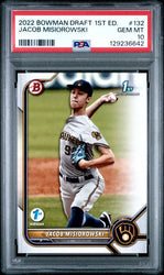 Graded 2022 Topps Bowman Draft 1st Edition Jacob Misiorowski #BD132 Rookie RC Baseball Card PSA 10 Gem Mint