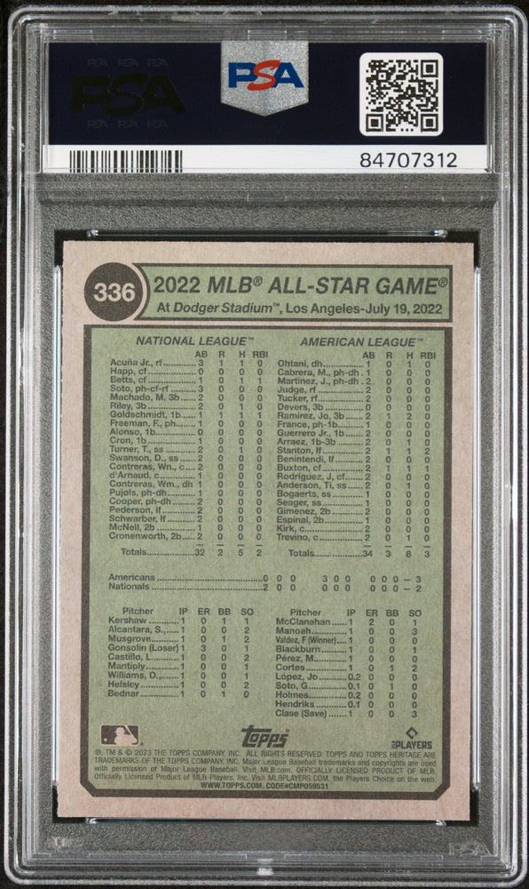 2023 TOPPS HERITAGE ACUNA JR/JUDGE  #336 - PSA 10 (Online Order Only)