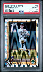 Graded 2025 Topps Chrome Jacob Wilson #96 Raywave Rookie RC Baseball Card PSA 10 Gem Mint