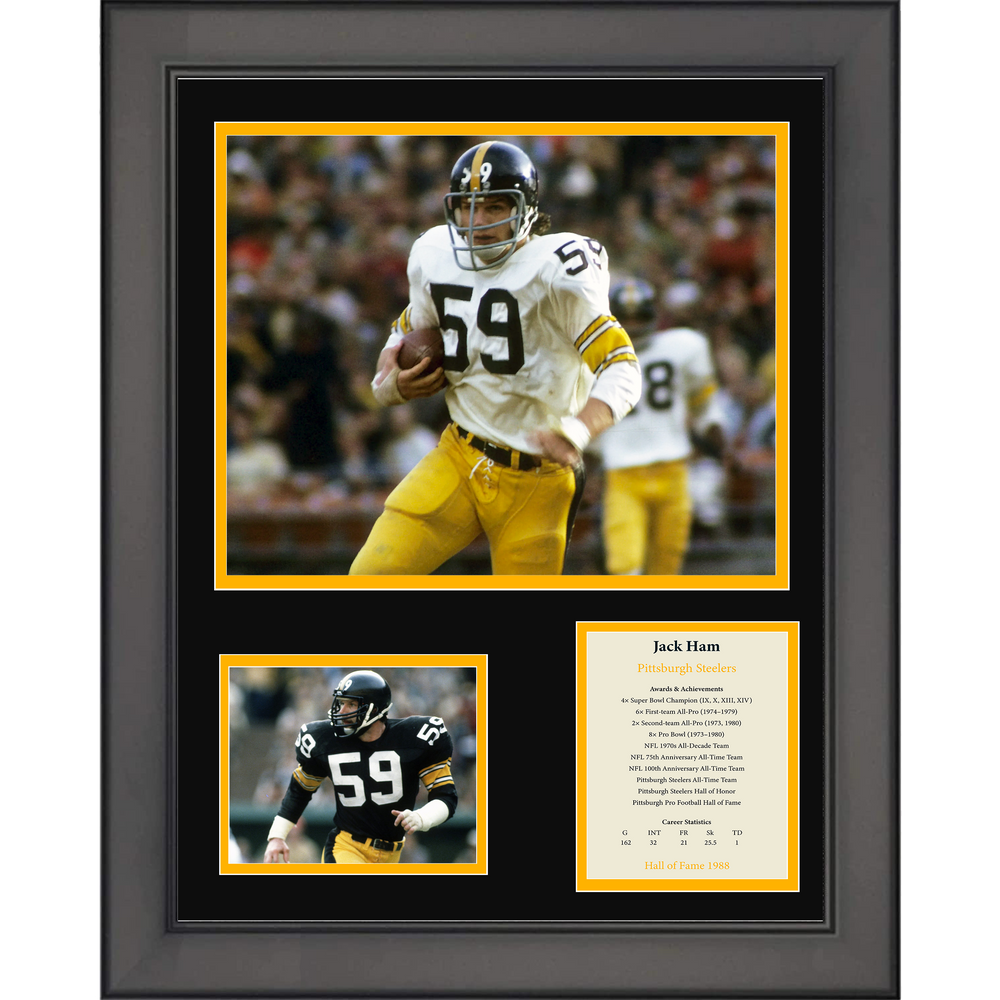 Framed Jack Ham Hall of Fame Pittsburgh Steelers 11"x14" Three Photo Collage (ONLINE ORDER ONLY)