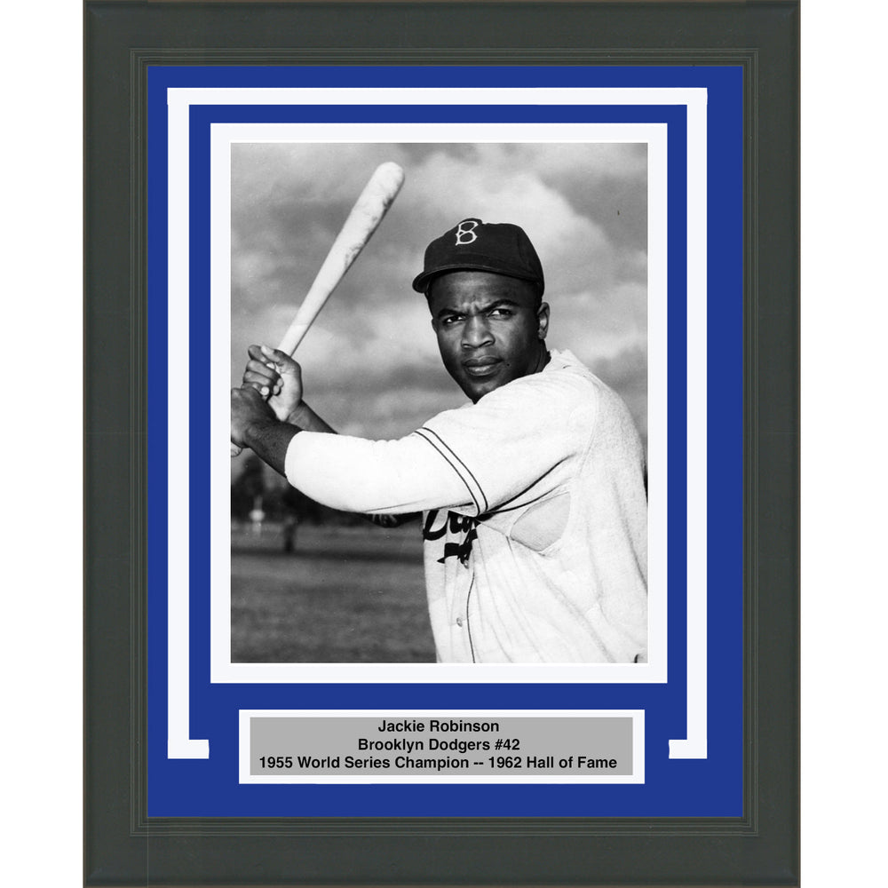 Framed Jackie Robinson Brooklyn Dodgers 8x10 Baseball Photo (ONLINE ORDER ONLY)