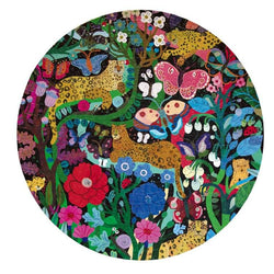 Jaguars & Butterflies 500 Piece Round Jigsaw Puzzle eeBoo (ONLINE ORDER ONLY)