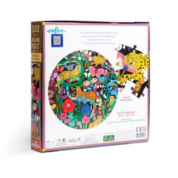 Jaguars & Butterflies 500 Piece Round Jigsaw Puzzle eeBoo (ONLINE ORDER ONLY)