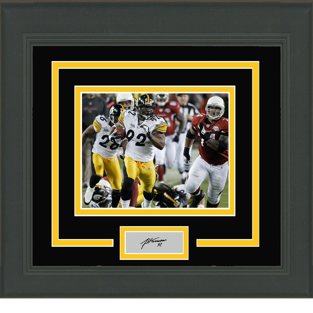Framed James Harrison Facsimile Laser Engraved Signature Auto Pittsburgh Steelers 11x14 Football Photo (ONLINE ORDER ONLY)