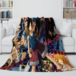 Japanese Cartoon ONE PIECE Throw Flannel Blanket Soft Cozy Bedding Use (Online Order Only)