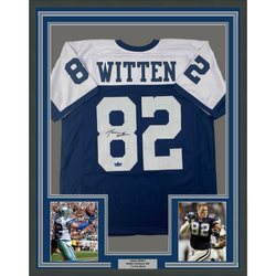 Framed Facsimile Autographed Jason Witten 35x39 Dallas Thanksgiving Day Reprint Laser Auto Football Jersey (ONLINE ORDER ONLY)