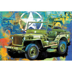 Jeep Army Truck 550 Piece Jigsaw Puzzle in Tin Eurographics