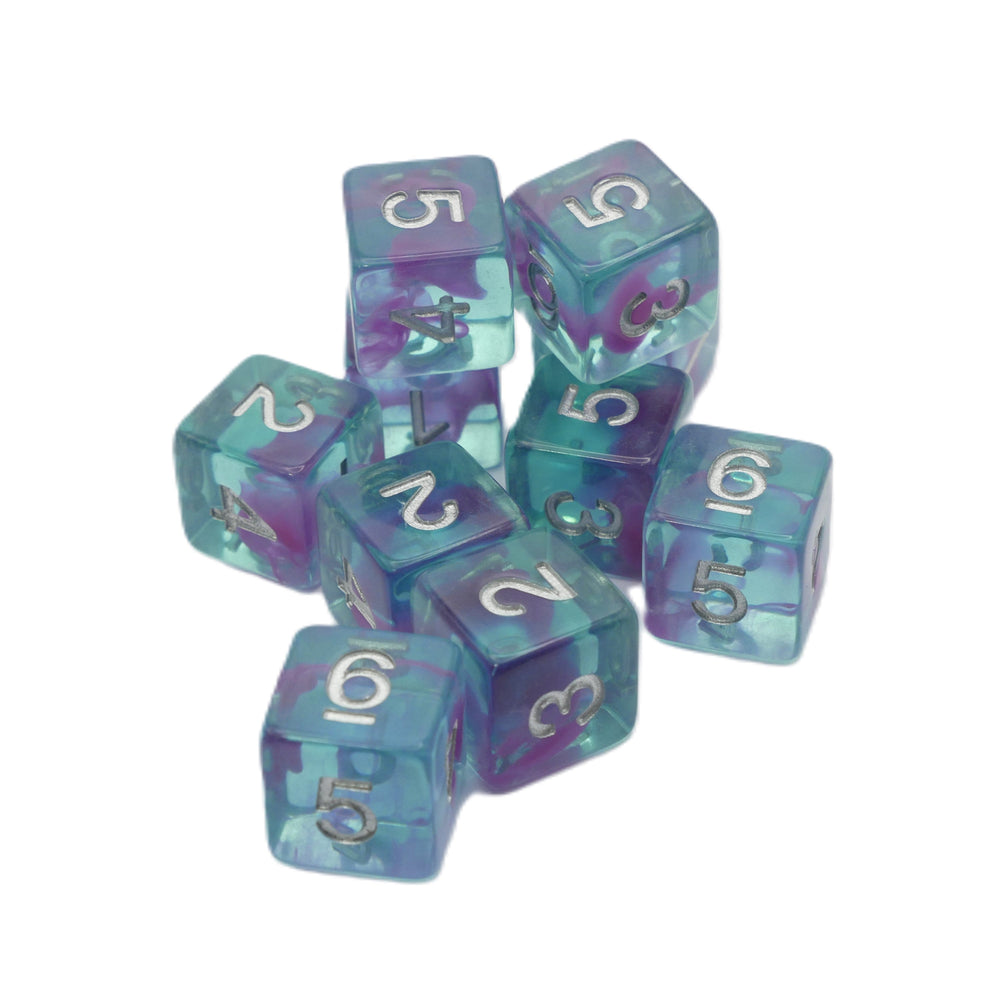 Jellyfish Essence 10d6 - DnD Dice Set | Acrylic RPG Gaming Dice (ONLINE ORDER ONLY)