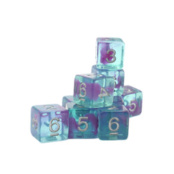 Jellyfish Essence 10d6 - DnD Dice Set | Acrylic RPG Gaming Dice (ONLINE ORDER ONLY)