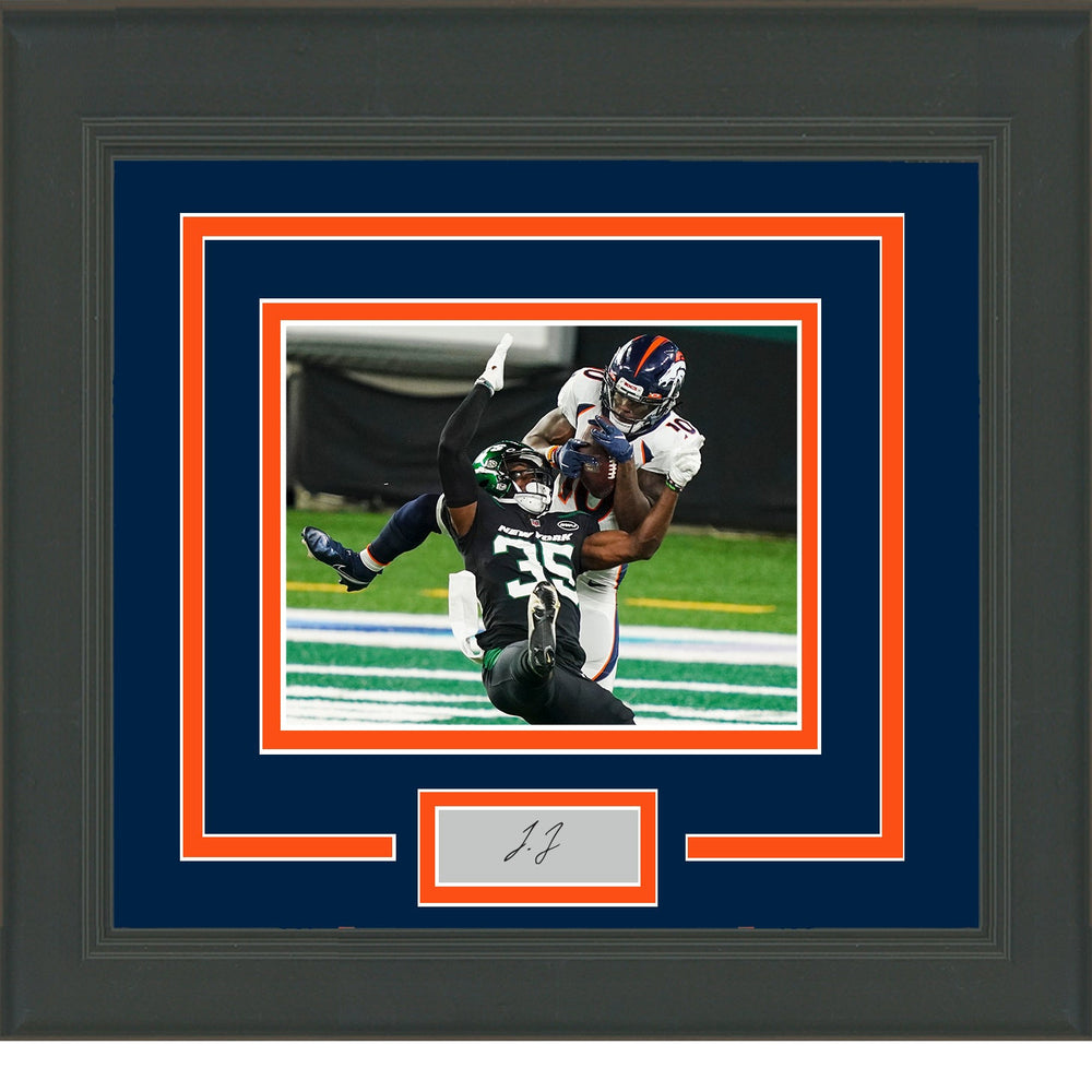 Framed Jerry Jeudy Facsimile Laser Engraved Signature Auto Denver Broncos 11x14 Football Photo (ONLINE ORDER ONLY)