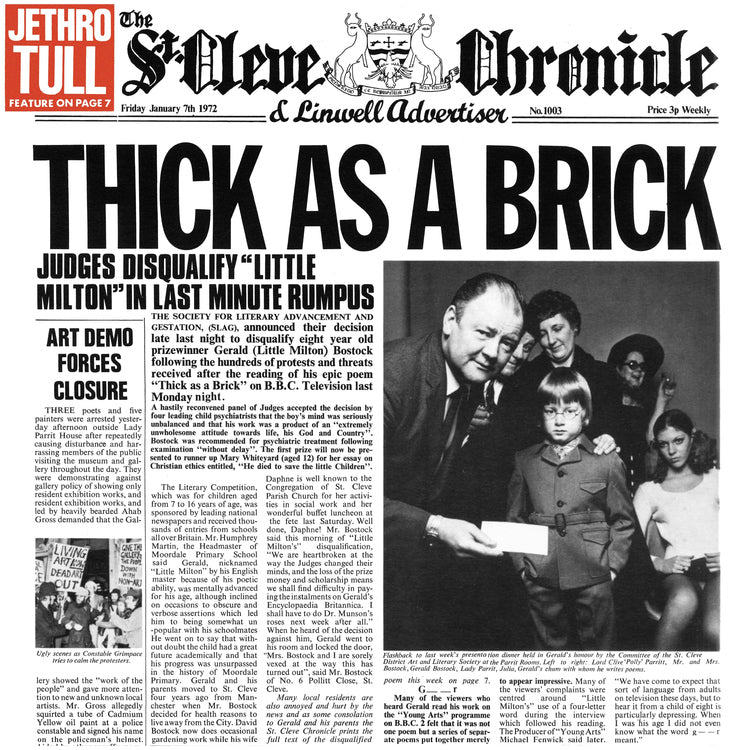 Thick As A Brick (50th Anniversary Edition) [Vinyl] (ONLINE ORDER ONLY)