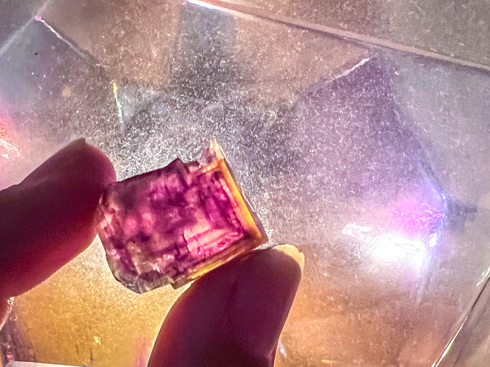 ANHUI Yellow Fluorite with Thousand Layer Purple Phantoms, RARE Minerals (ONLINE ORDER ONLY)