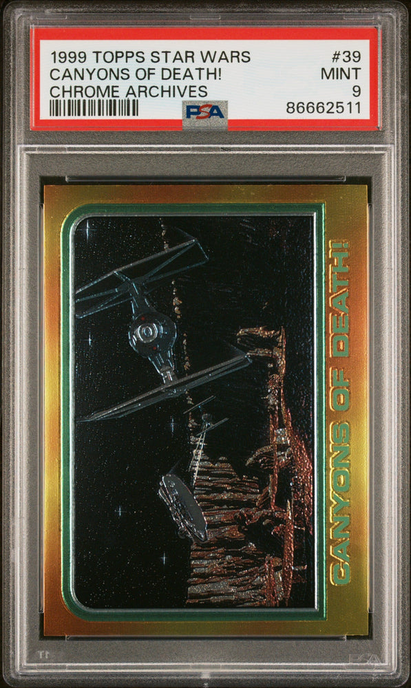 1999 TOPPS CHROME STAR WARS CHROME ARCHIVES CANYONS OF DEATH! CHROME ARCHIVES #39 - PSA 9 (Online Order Only)