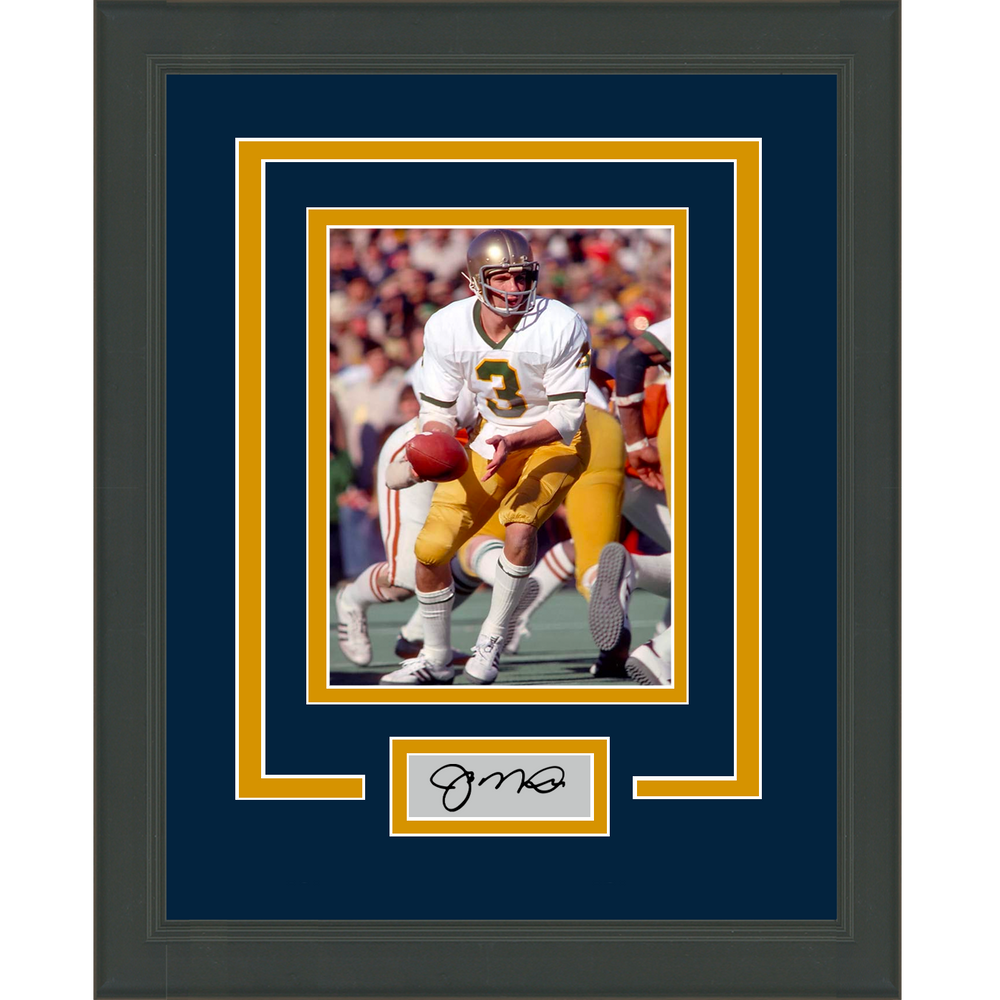 Framed Joe Montana Facsimile Laser Engraved Signature Auto Notre Dame Irish 11x14 College Football Photo (ONLINE ORDER ONLY)