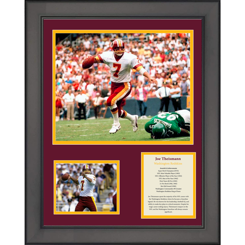 Framed Joe Theismann Washington Football 11"x14" Three Photo Collage (ONLINE ORDER ONLY)