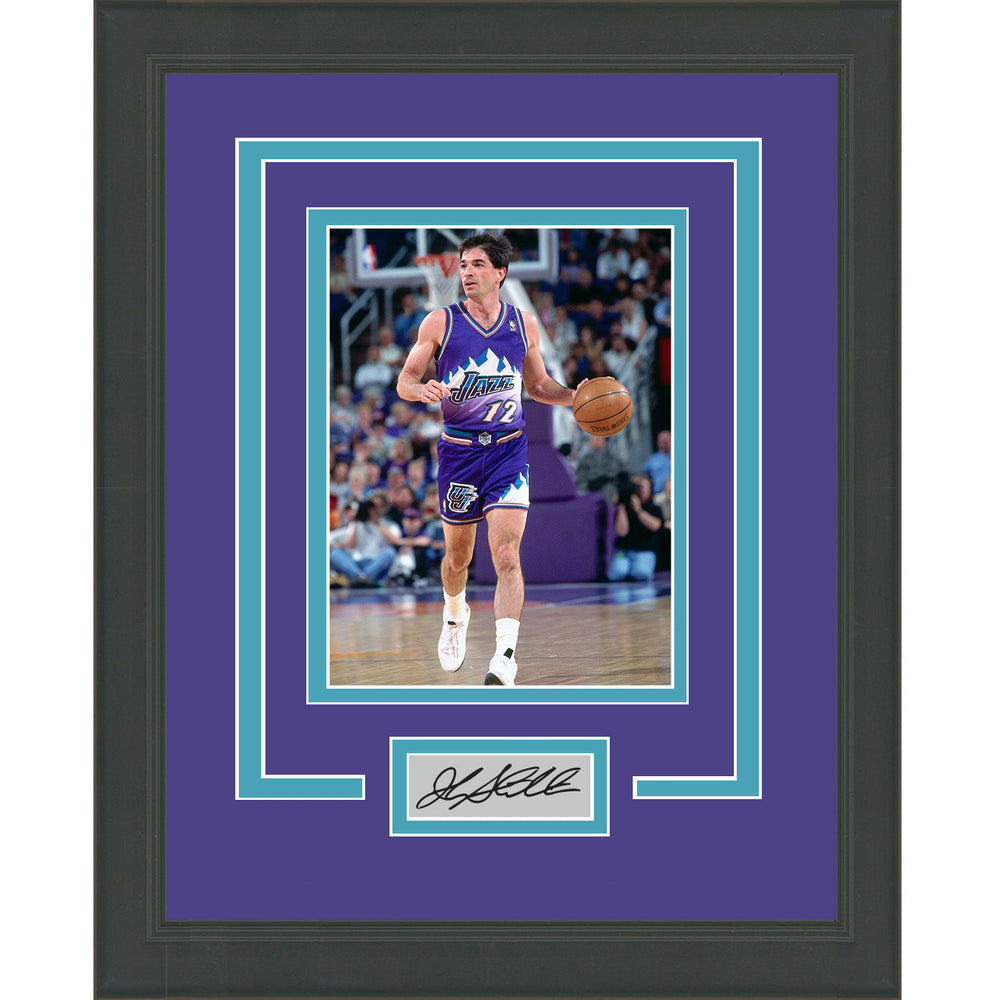 Framed John Stockton Facsimile Laser Engraved Signature Auto Utah Jazz 11x14 Basketball Photo (ONLINE ORDER ONLY)