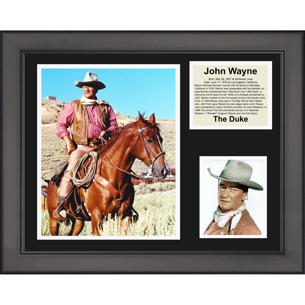 Framed John  The Duke  Wayne Actor 11"x14" Three Photo Collage (ONLINE ORDER ONLY)
