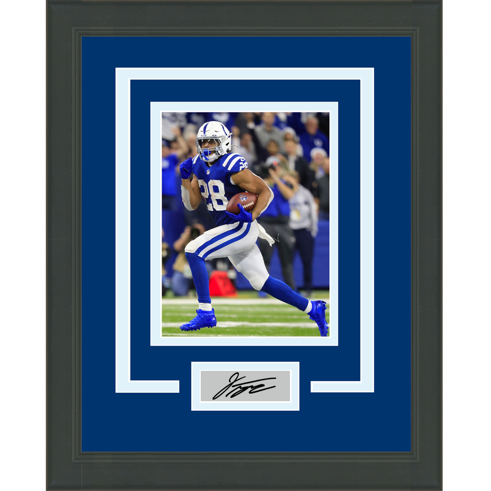 Framed Jonathan Taylor Facsimile Laser Engraved Signature Auto Indianapolis Cults 11x14 Football Photo (ONLINE ORDER ONLY)