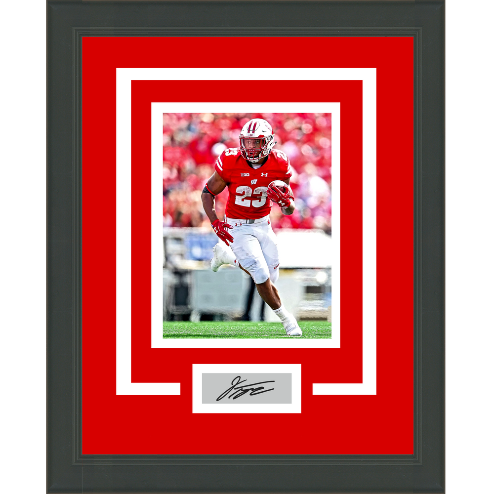 Framed Jonathan Taylor Facsimile Laser Engraved Signature Auto Wisconsin Badgers 11x14 College Football Photo (ONLINE ORDER ONLY)