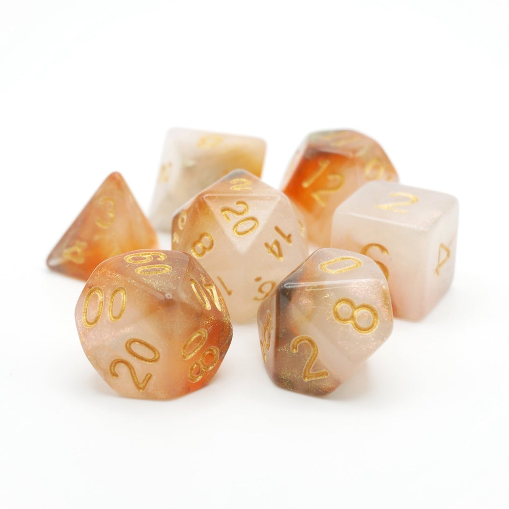 Jovian Cloud - 7 Piece DnD Dice Set | Acrylic RPG Gaming Dice (ONLINE ORDER ONLY)