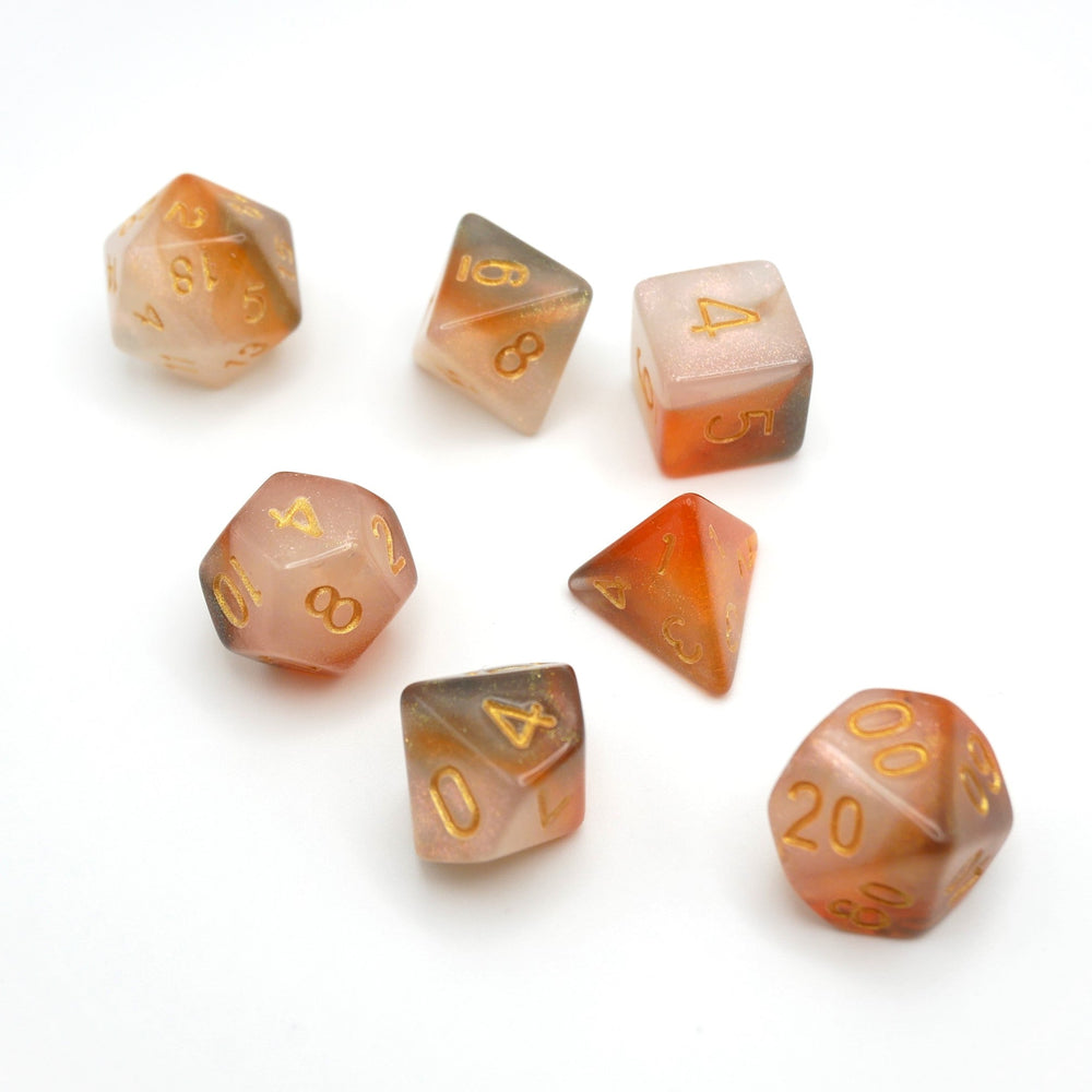 Jovian Cloud - 7 Piece DnD Dice Set | Acrylic RPG Gaming Dice (ONLINE ORDER ONLY)