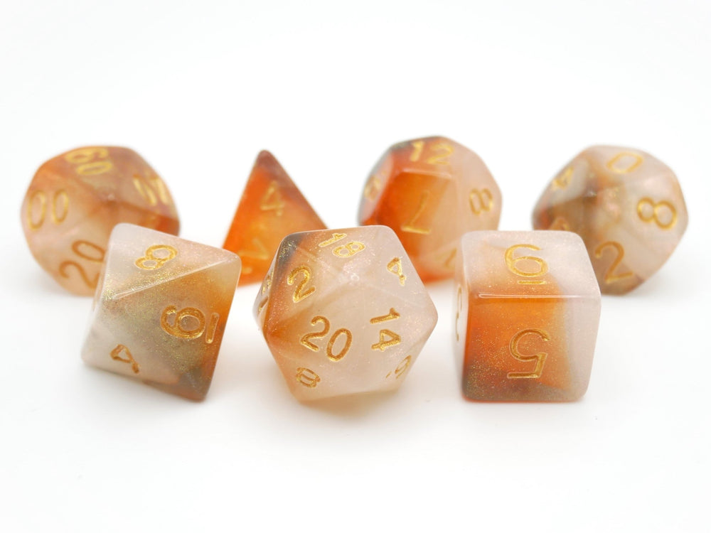 Jovian Cloud - 7 Piece DnD Dice Set | Acrylic RPG Gaming Dice (ONLINE ORDER ONLY)