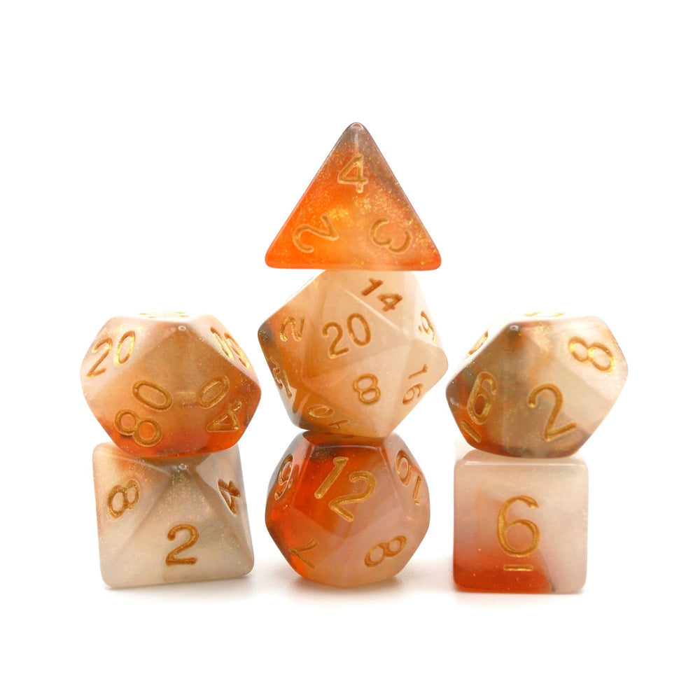 Jovian Cloud - 7 Piece DnD Dice Set | Acrylic RPG Gaming Dice (ONLINE ORDER ONLY)