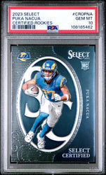 Graded 2023 Panini Select Puka Nacua #CROPNA Certified Rookies Rookie RC Football Card PSA 10 Gem Mint (ONLINE ORDER ONLY)