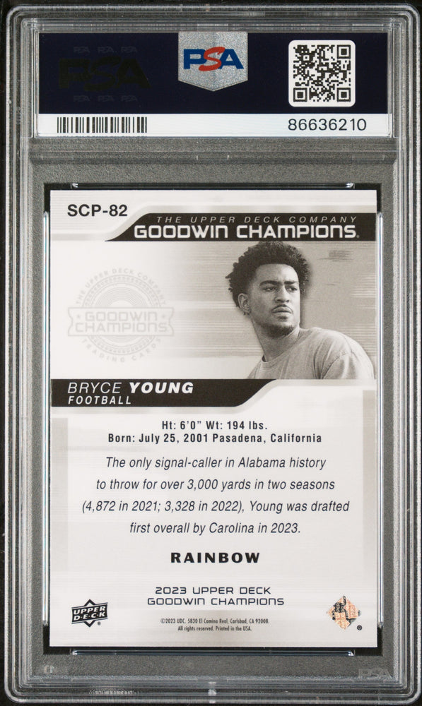 2023 UPPER DECK GOODWIN CHAMPIONS PLATINUM BRYCE YOUNG PLATINUM-RAINBOW #82 - PSA 8 (Online Order Only)
