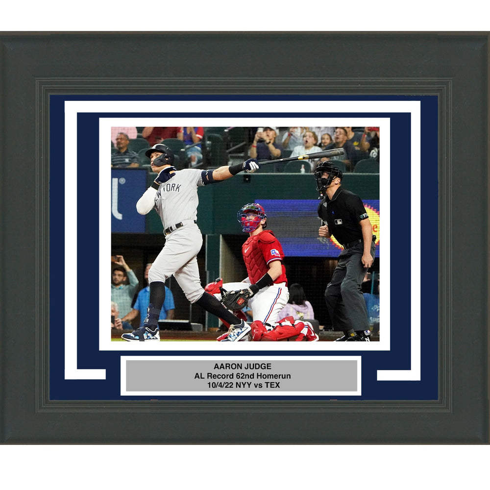 Framed Aaron Judge AL Record 62 Homeruns New York Yankees 8x10 Baseball Photo (ONLINE ORDER ONLY)