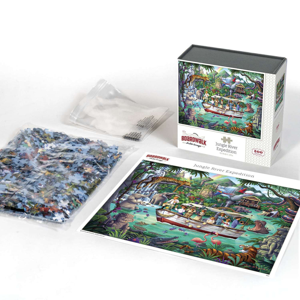 Jungle River Expedition 500 Piece Jigsaw Puzzle Boardwalk (ONLINE ORDER ONLY)