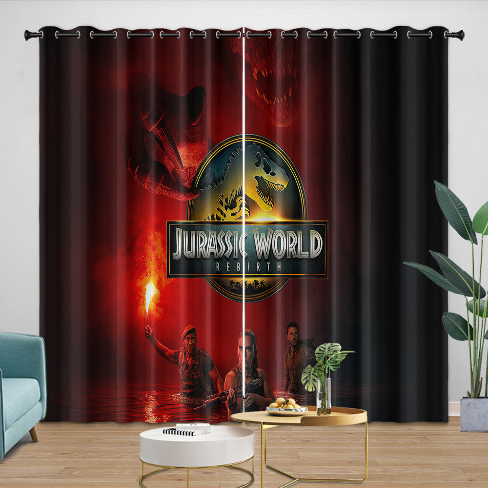 Jurassic World Rebirth Curtains Dinosaur Blackout Window Drapes (ONLINE ORDER ONLY)